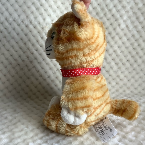 Kinder Surprise Plush Orange Striped Cat Stuffed Animal Toy w Red Collar - Picture 4 of 8